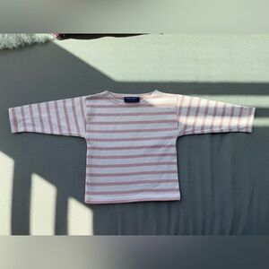 Saint James Pink Striped Long Sleeve Tee